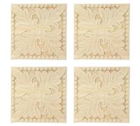 Reinscer 4 apliques de madera natural para muebles, 8 x 8 cm, 10 x 10 cm