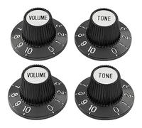 Reinscer 4 botones de sombrero de , botones de control de volumen y sonido en negro, accesorios de instrumentos musicales para guitarra eléctrica, bajo, amplificador y pedal de efectos