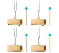 Reinscer 4 diapasones de 528 Hz, diapasón, caja de resonancia para terapia de sonido, yoga, meditación y relajación