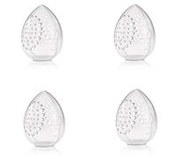 Reinscer 4 piezas transpirable cosméticos esponja bolsa de plástico protector caja de almacenamiento, transparente