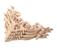 Reinscer 4 unids/set esquina tallada Onlay Applique sin pintar armario armario pegatinas para el hogar mobiliario decoración 15 cm