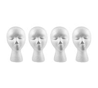 Reinscer 4 x 27,5 x 52 cm cabeza de maniquí femenino de espuma (poliestireno) expositores para gorras, auriculares, accesorios para el cabello y pelucas de mujer de espuma de maniquí
