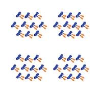 Reinscer 40 tapones de silicona de seguridad para los oídos, protección auditiva con cordón, reducción de ruido para dormir en casa, color azul y naranja
