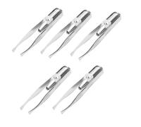 Reinscer 5 pinzas para cejas de acero inoxidable para pestañas + luz LED