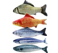 Reinscer 5 unidades de juguetes para gatos de y peces para gatos, 20 cm, juguete para gatos, pescado, cojín para gatos, juguetes de
