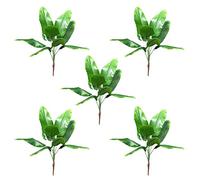 Reinscer 5 x plantas artificiales hojas tropicales plátano hoja de palma sintética de la planta hojas falsas