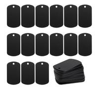 Reinscer 50 piezas de metal en blanco negro para estampar y grabar sellos de aluminio en blanco llavero etiqueta de perro duradero fácil de usar