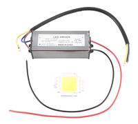 Reinscer 50W LED Driver Impermeable IP67 Fuente de AlimentacióN Adaptador de Alta Potencia + 50W Bombilla con Chip LED Ahorro de EnergíA para la Luz Diurna de Bricolaje