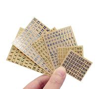 Reinscer 6 Hojas Etiquetas Engomadas PequeñAs de 0,12 Pulgadas con NúMeros del Alfabeto Etiquetas Engomadas Autoadhesivas de AleacióN con Purpurina Letras Doradas/Plateadas (4,5Mm)