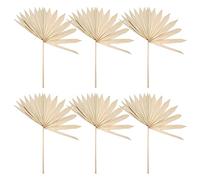 Reinscer 6 Piezas Grandes Hojas de Palma Secas Abanicos de Palma Secos Naturales Ramo de Flores Secas Decoraciones de Boda Hojas de Palma de Abanico Secas