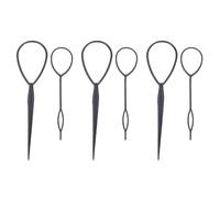 Reinscer 6 unidades Topsy Tail Hair Dreher Styler Styler Hair Twister Sling lazo negro