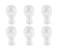Reinscer 6X Espuma Maniquí Peluca Cabeza Pantalla Sombrero-Sombrero-Cabeza de Espuma Blanca