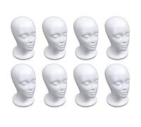 Reinscer 8X Mujer Espuma Maniquí Cabeza Modelo Sombrero Peluca Exhibición Soporte Rack