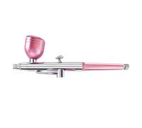 Reinscer Aerógrafo portátil de una sola acción, 0,3 mm, boquilla de 0,3 mm, para modelos, pasteles, uñas, pintura de coche, belleza, inyección de tinta, fácil instalación, fácil de usar, color rosa