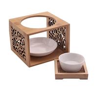 Reinscer Bambú Fragancia Lámpara Aceite Horno Aroma Velas Titular Elegante y Atractivo Hogar Oficina Decoración