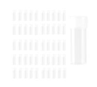 Reinscer Botella de Muestra de PláStico 50X Tubo de Ensayo de 5 Ml Contenedor de Almacenamiento de Vial PequeñO + Tapa