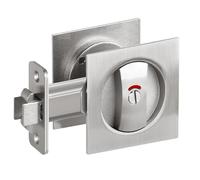 Reinscer Cerradura de puerta corredera con luz indicadora, cerradura cuadrada plateada para puerta de , herrajes para puertas correderas