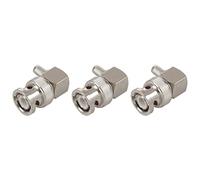 Reinscer - Conectores BNC acodados para conectores coaxiales RG58, RG400, RFC195 (3 unidades), color plateado