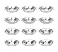 Reinscer Cuenco de arcilla de 12 piezas de color de acero inoxidable con bandeja de color para mezclar pinturas, aceite y agua a base de agua 5 cm