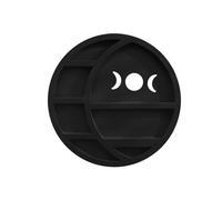 Reinscer Estante de cristal de media luna para pared, decoración de pared de luna, decoración de pared en fase lunar, decoración de pared para dormitorio, duradero, 29,5 x 29,5 cm