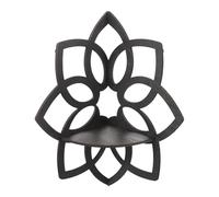Reinscer Estantería de esquina de con flores de madera, estantes flotantes de cristal