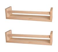 Reinscer Estantería flotante de 2 piezas, estantería de pared natural para niños, estantería para la pared, baño, cocina