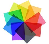 Reinscer Filtro de luz de gel de 9 piezas, corrección de color, superposiciones de colores, iluminación de película, filtro de gel para películas, vídeo, foto, escenario (multicolor)