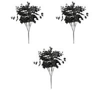 Reinscer Flores artificiales, 3 x 20 unidades, negro, eucalipto, flores artificiales, decoración para bodas, fiestas