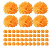 Reinscer Flores de CaléNdula de 3.9 Pulgadas Flor Artificial del DíA de los Muertos 50 Piezas Cabeza de Flores de CaléNdula Falsa para Hacer Guirnaldas de CaléNdula