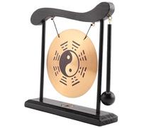 Reinscer Gong de escritorio - Feng Shui Brass Gong - Adornos de escritorio con soporte y, fina decoración del hogar china, duradera, de alta calidad, fácil de usar, ocho trigramas.