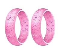 Reinscer - Juego de 2 anillos de silicona frescos para mujer, anillo de boda de silicona, anillo al aire libre respetuoso con el medio , 5,7 mm, rosa 9, silicona, Silicona