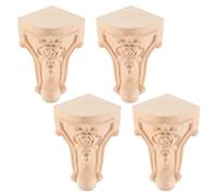 Reinscer Juego de 4 patas de muebles talladas macizas, 10 x 6 cm, estilo europeo