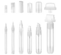 Reinscer Juego de 6 rotuladores de graffiti transparentes y recargables, 11/13,5/17/18,5/24/46,5 mm, juego de rotuladores vacíos