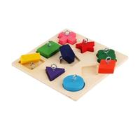 Reinscer Juguete interactivo de aprendizaje para loros, juguete de entrenamiento interactivo, bloque de madera, pájaros, rompecabezas, accesorios para pájaros, 1 unidad
