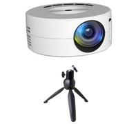 Reinscer Mini Proyector LED Home Media Player Audio Proyector Portátil con Soporte de Proyector USB Proyector Misma Pantalla Larga Duración Fácil Instalación - A