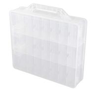 Reinscer Organizador de esmalte de uñas de 2 capas de 48 celdas, portátil, transparente, suministros de uñas, hechos a mano, caja de almacenamiento ajustable