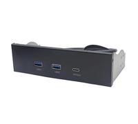 Reinscer Panel frontal USB para PC, 2 puertos USB 3.2 GEN1 5 Gbits/S + 1 puerto Type-C 10 Gb/S/20 Gb/S/20 Gb/S Hub para ordenador de sobremesa de 5,25 bahía de disquete