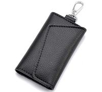 Reinscer para hombres y mujeres, organizador de llaves, bolso para llaves de coche, cartera, de llaves, mini tarjetero, negro