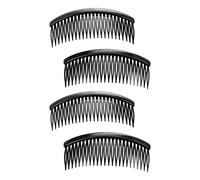 Reinscer Peine de pelo de plástico negro de 24 dientes, 4 unidades
