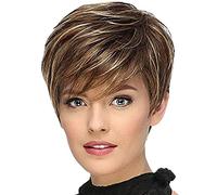 Reinscer Peluca SintÉTica Recta Corta Peluca Natural Para Mujer Para Fiesta De Juego De Rol Y Uso Diario Peluca