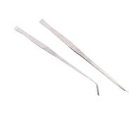 Reinscer Pinzas para , 2 unidades, 48 cm, plateadas, para acuarios, plantas acuáticas, pinzas curvadas para alimentos