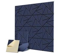 Reinscer Placa acústica de 16 piezas con autoadhesiva, placa insonorizada de 12 x 12 x 0,4, disco de alta densidad para estudio en casa y oficina, 2