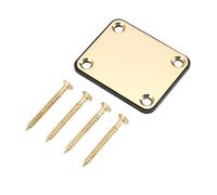 Reinscer Placa de cuello dorado con 4 tornillos de repuesto para guitarra eléctrica Strat