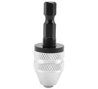 Reinscer Portabrocas de liberación rápida de 6 mm, color plateado y negro, convertidor de vástago hexagonal