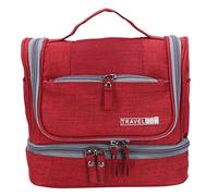 Reinscer Rojo Mujeres Hombres Bolso Cosmético Viaje Necesario Portátil Artículos de Almacenamiento de Artículos de Maquillaje Cosméticos Maleta Organizador Accesorios Productos, rojo