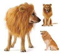 Reinscer Ropa cosplay para perros, melena de león para disfraces de perros, peluca de león realista para perros medianos a grandes + oreja, suministros para mascotas, , 1 pieza C