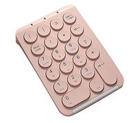 Reinscer Teclado numérico inalámbrico, Bluetooth, teclas redondas, 22 teclas, teclado numérico recargable (rosa)