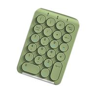 Reinscer Teclado numérico inalámbrico, teclado numérico Bluetooth, teclas redondas, 22 teclas, teclado numérico recargable (verde)