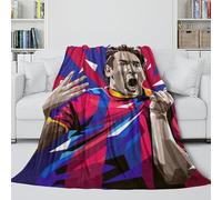REIPOL Messi Fútbol Manta Franela - Cobija para Mantenerte Abrigado Y Cómodo Siempre,a Menos Que Esté Ocupado por Mascotas O Familiares O Se Lo Lleve Tu Ex - Cumpleaños Navidad Regalo(150x200cm)