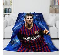 REIPOL Messi Manta Franela - Fútbol Manta Cálida Suave para Brindar Calor Y Felicidad En Una Noche Fría - Niños Jóvenes Adultos - Cumpleaños Navidad Boda Idea Regalo(150x200cm)